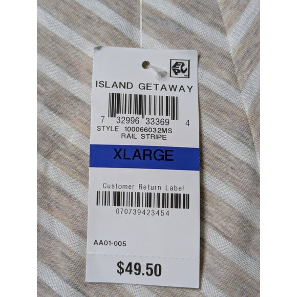 Style & Co Womens XL Island Getaway Rail Stripe Sleeveless Tunic With Lace Yoke - Picture 6 of 9